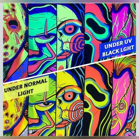 Vibrant Horror Themed Wall Tapestry - Picture 3 of 4